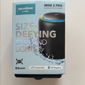Anker Soundcore Mini 3 Pro Black with LED Bluetooth Speaker